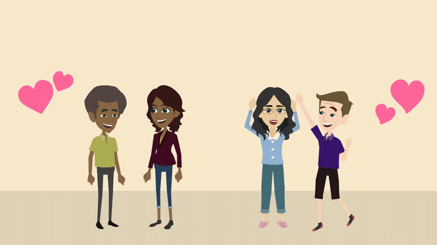 A pair of animated happy parents celebrating with the words "You are doing great!" on a banner