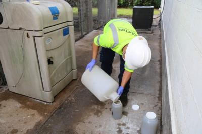 Wastewater being collected by Houston Public Works