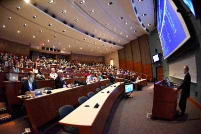 Smith Breast Center Director Dr. Matthew Ellis presents during the 2017 Metastatic Breast Cancer Conference.