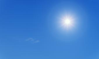 Sun with blue clear sky