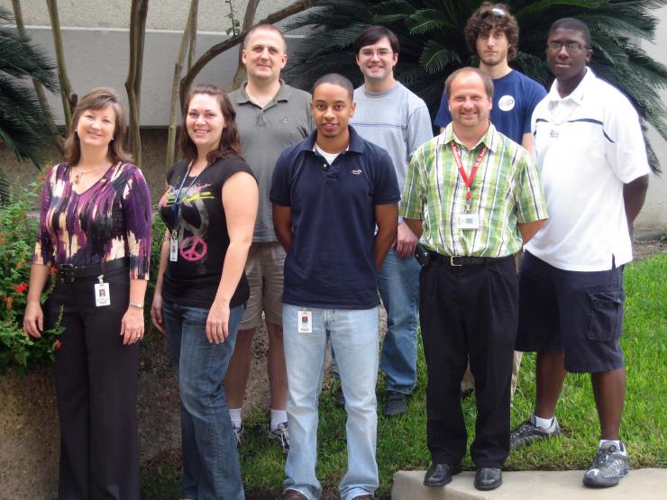 Left to right: Lynn Zechiedrich, Michelle Swick, Jonathan Fogg, Armand Brown, Jamie Catanese, Donald Schrock, Sam Regenbogen (rotation student), and Alex Brewer