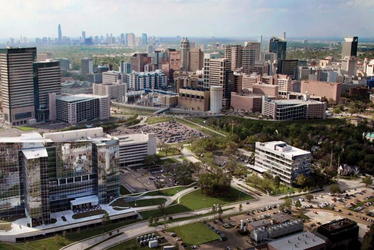 Aerial view of Texas Medical Center