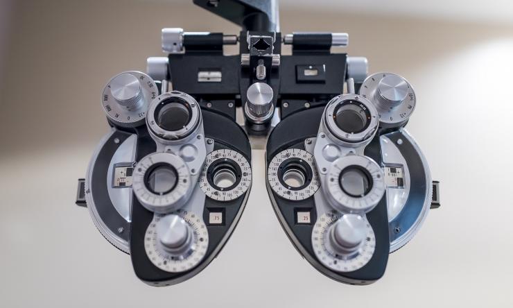 Phoropter used for eye exam 