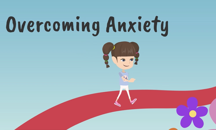 Sally walking happily across a path