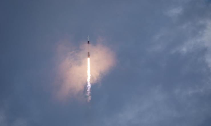 A SpaceX Falcon 9 rocket carrying the company’s Dragon spacecraft for Axiom Space’s Axiom Mission 3 (Ax-3) to the International Space Station lifts off at 4:49 p.m. EST from Launch Complex 39A at NASA’s Kennedy Space Center in Florida on Thursday, Jan. 18, 2024.