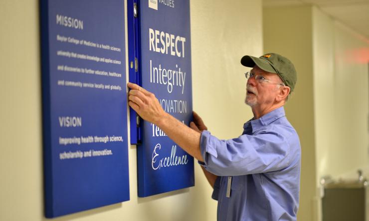 Mission Vision Values hanging