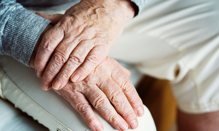 Photo of an elderly person's hands.