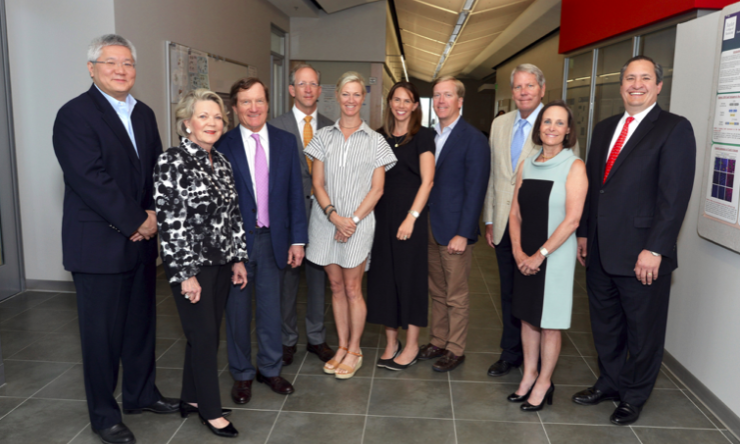 Dr. Brendan Lee with members of the Ott and Herndon families and John M. O'Quinn Foundation leaders