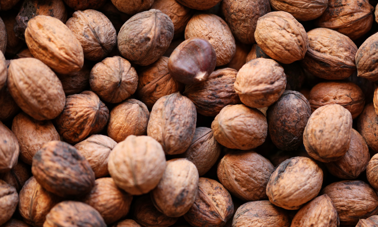 A pile of walnuts